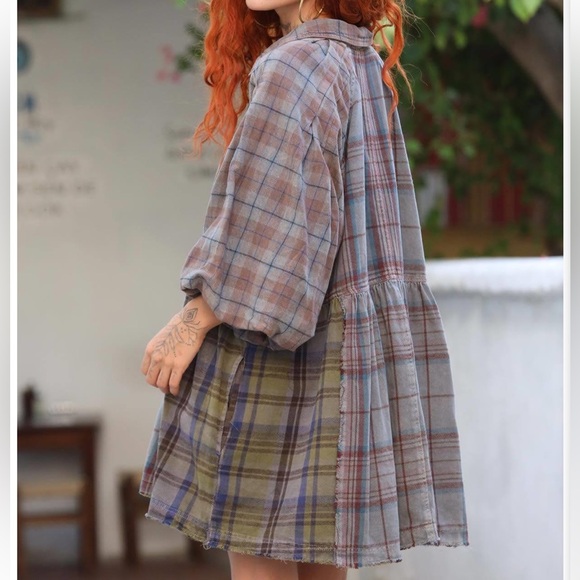 Free People Moon Bay Plaid Button-Up Women’s Top - Picture 4 of 4